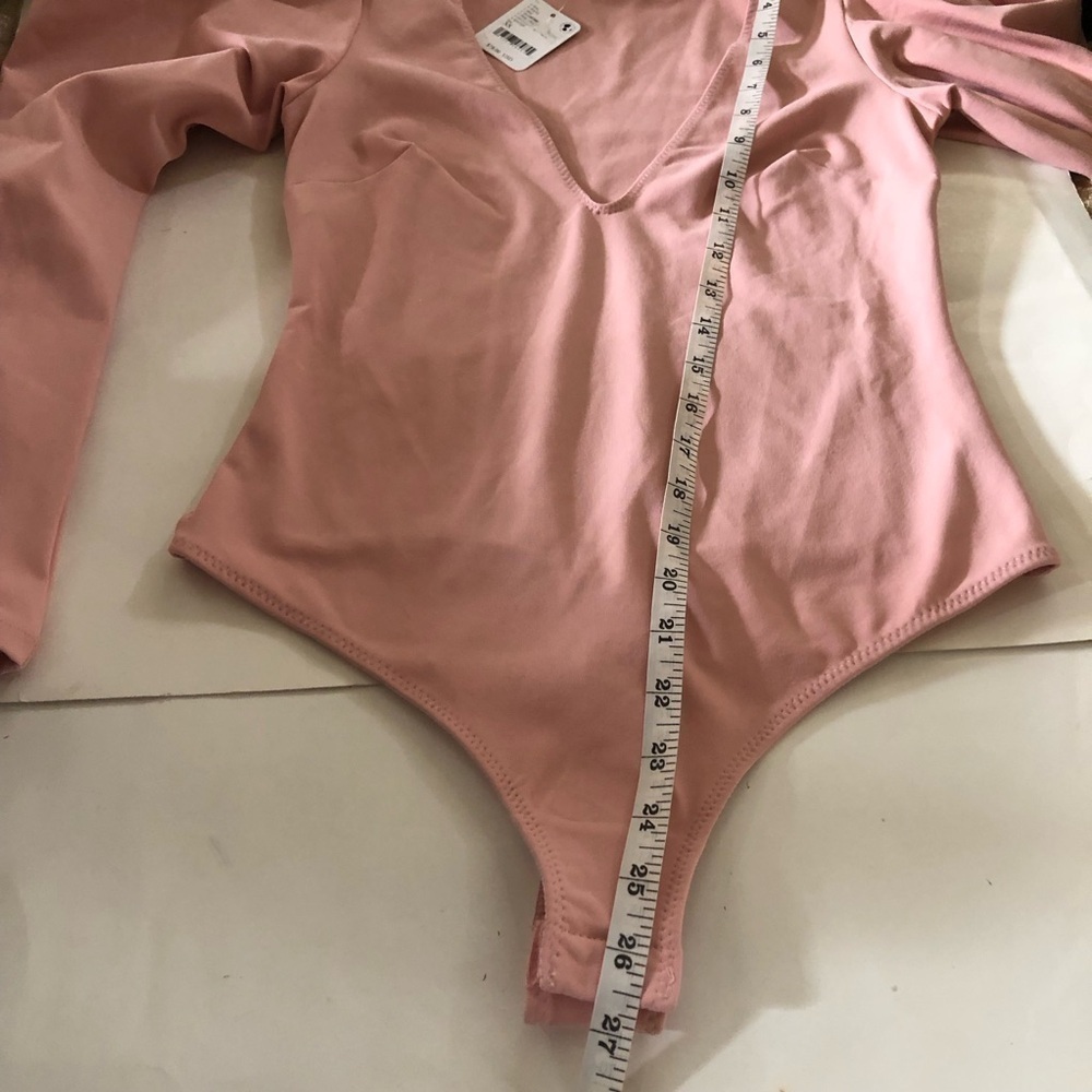 Free People Intimately Va Va Voop Deep V-Neck Puff Long Sleeves Bodysuit Sz XS - Picture 14 of 14